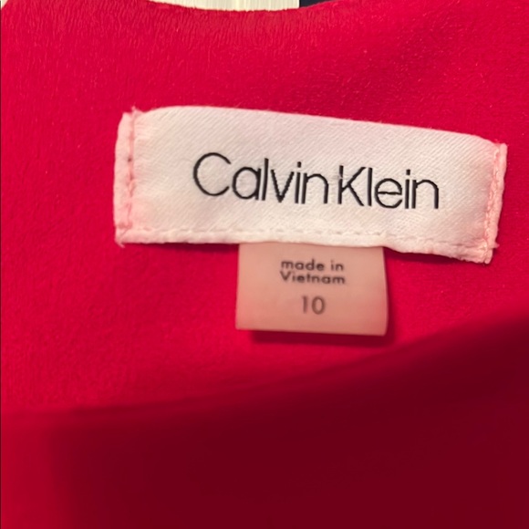 Calvin Klein Red Puff Sleeve Sheath Dress - Picture 2 of 5